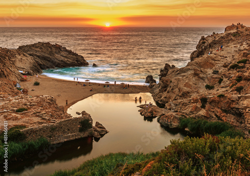 Fototapeta Naklejka Na Ścianę i Meble -  The beautiful sandy beach of Nas, Ikaria island, Greece