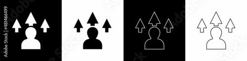 Set Web design and front end development icon isolated on black and white background. Vector
