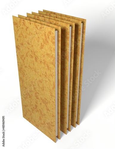 Bilde på lerret 3d render illustration SIP panels for construction of houses isolated on white background