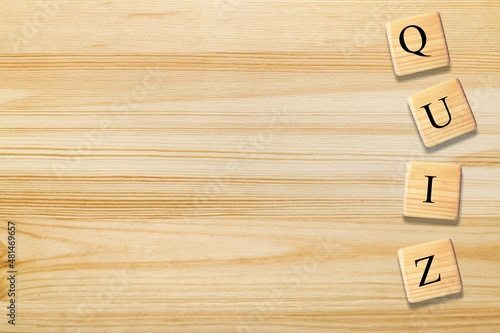 Game, word or text concept on the wood cubes on the desk