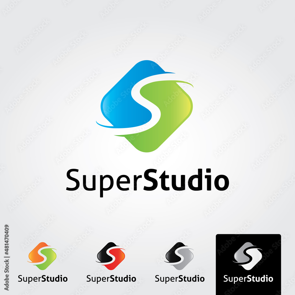 Fototapeta premium S Logo.S Letter Icon Design Vector Illustration