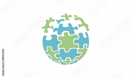 Globe puzzle vector image