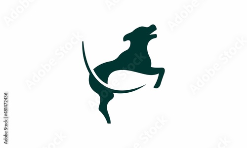 Dog leaf silhouette logo 