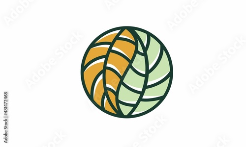 Yin yang leaf logo vector