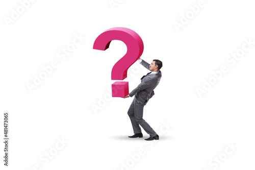 Business concept with question and business person