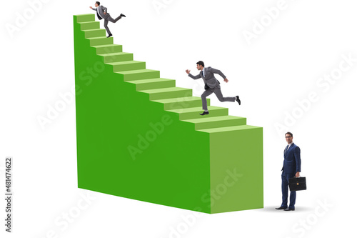 Career ladder concept with the businessman