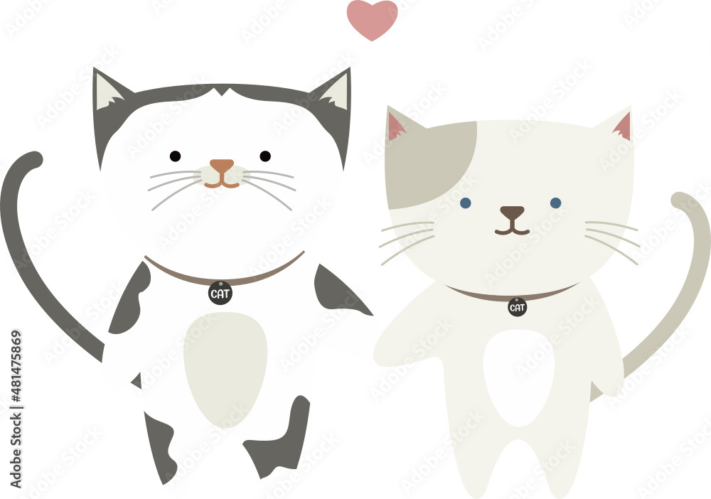 Fototapeta premium Couple Cat in Love