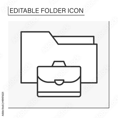  Document case line icon. Personal data. Business cases. Folder concept. Isolated vector illustration. Editable stroke