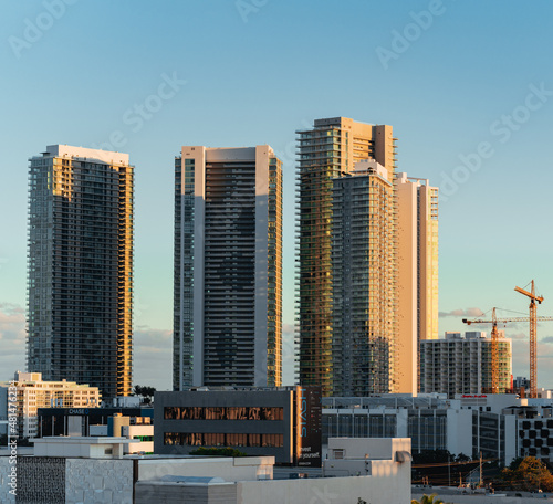 city skyline midtown miami skyscrapers real state luxury 
