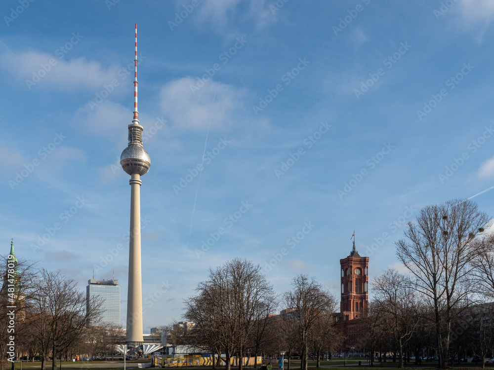 Obraz premium Berlin. The beautiful capital of Germany. TV tower.