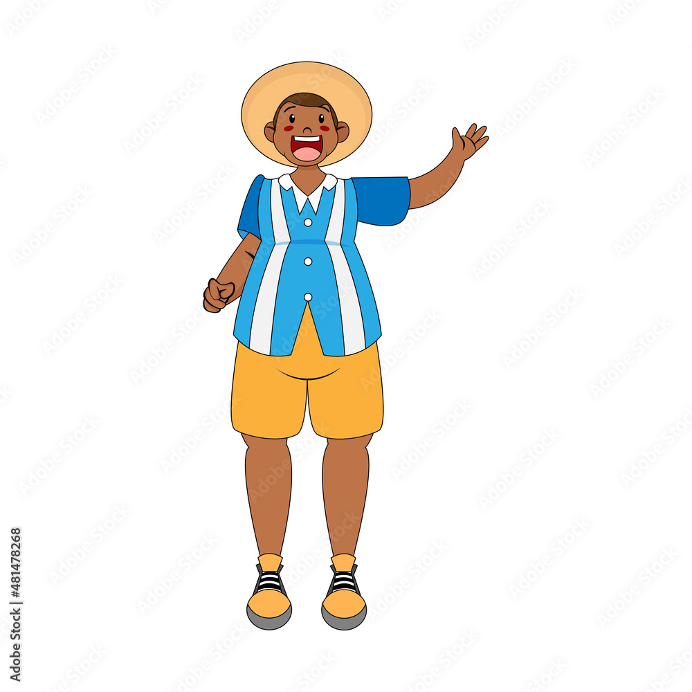 Isolated happy young man Culture Vector illustration