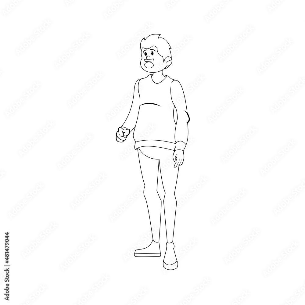 Isolated happy young man Culture Vector illustration