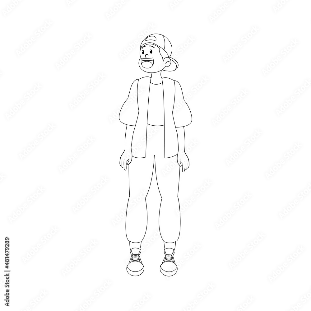 Isolated happy young man Culture Vector illustration Isolated happy young man Culture Vector illustration