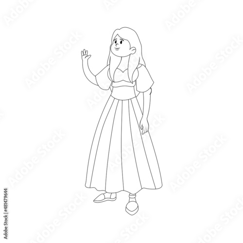 Isolated happy beautiful young woman Vector illustration