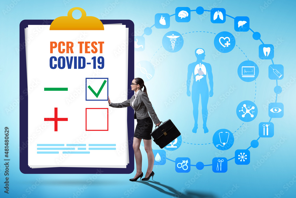 Woman in the coronavirus covid-19 test concept Woman in the coronavirus covid-19 test concept