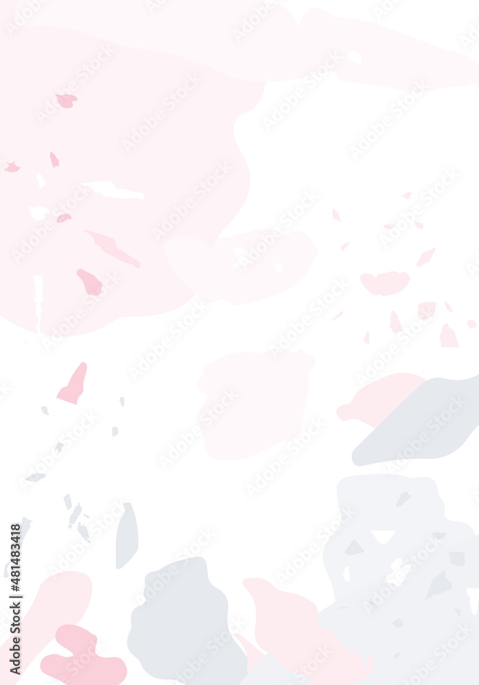 Terrazzo modern abstract template. Pink and grey