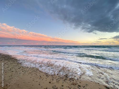 Sea in winter and clouds