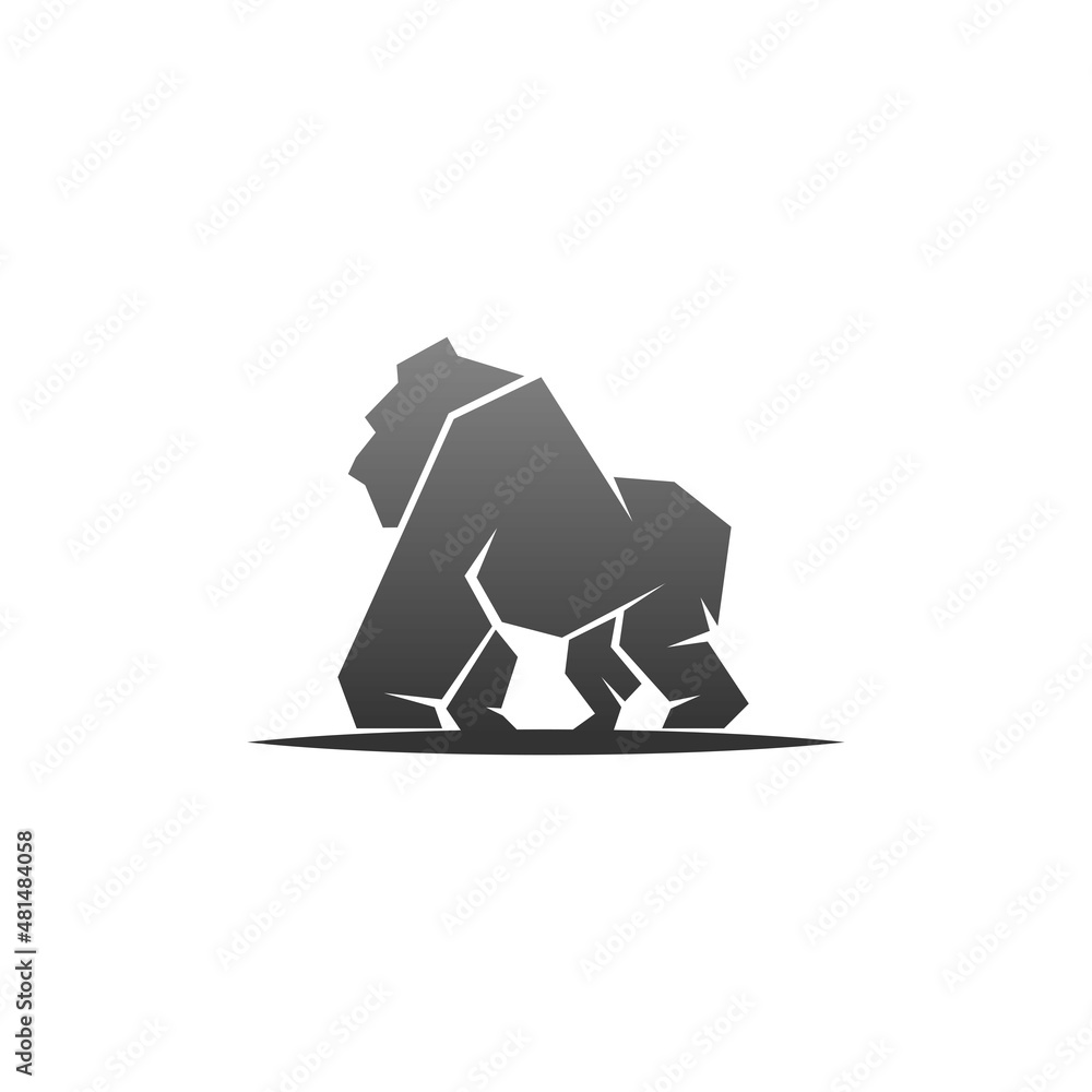 Obraz premium Gorilla logo design vector icon template