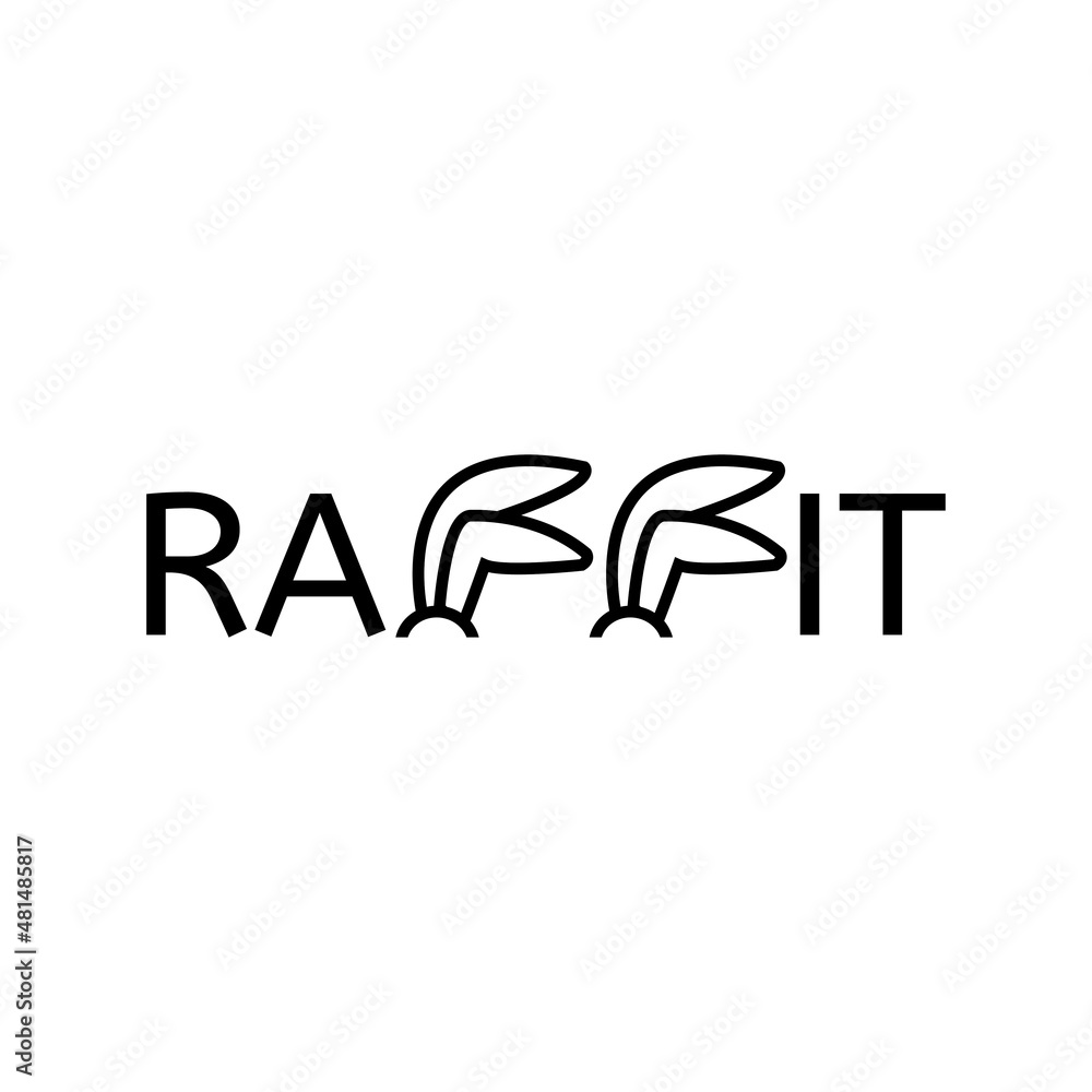 RABBIT letter logo design vector RABBIT letter logo design vector