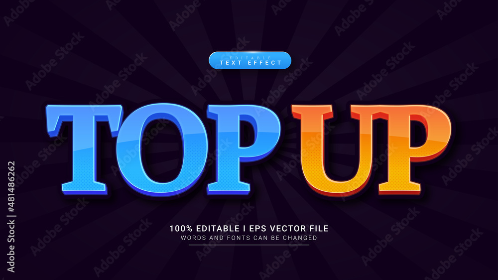 Obraz premium top up 3d text style effect template