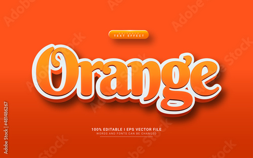 orange 3d text style effect template