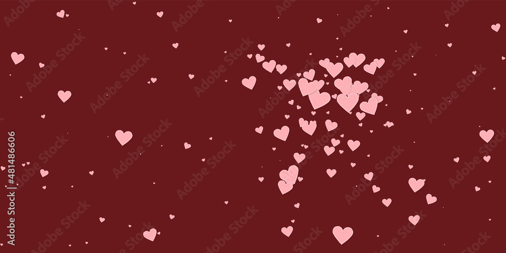 Pink heart love confettis. Valentine's day explosi