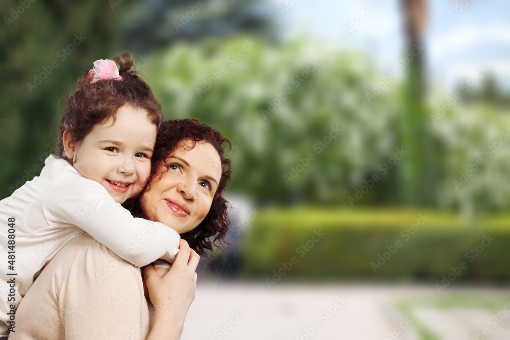 Happy mother having fun with her daughter outdoor, Family and love concept Happy mother having fun with her daughter outdoor, Family and love concept