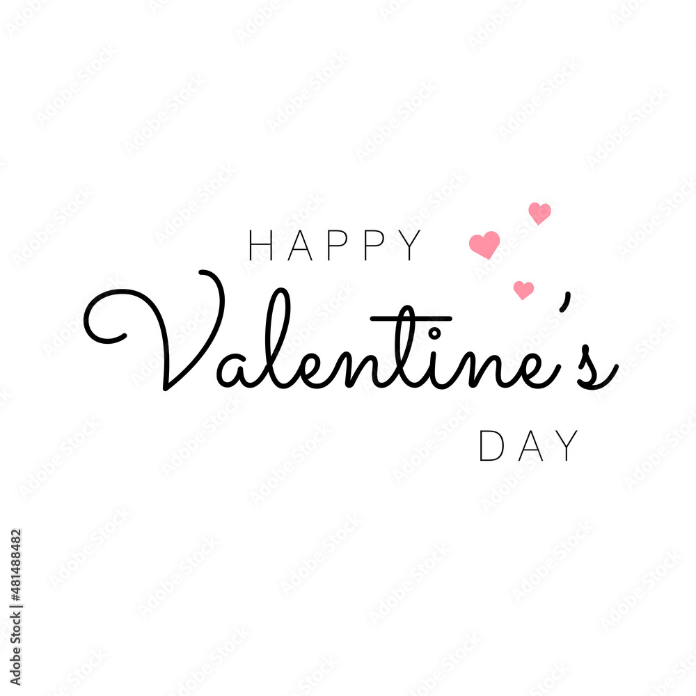 Happy Valentine's Day lettering banner
