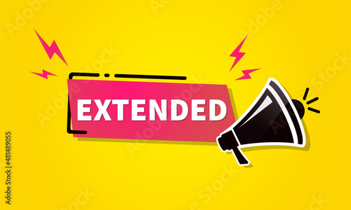 Vector Illustration Dynamic Extended Offer Label With Megaphone