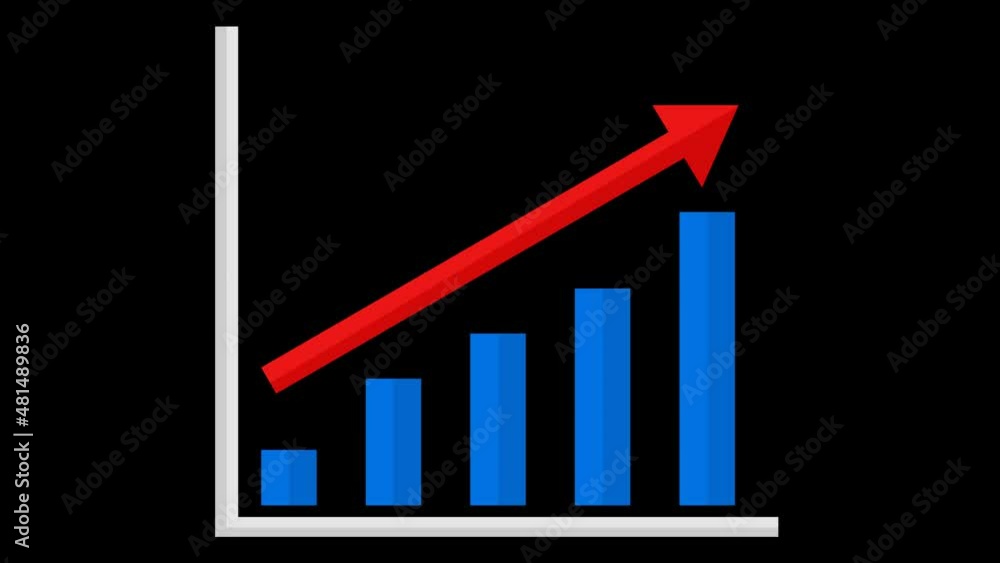 Increasing bar chart animation, on a transparent background with zero alpha channel Increasing bar chart animation, on a transparent background with zero alpha channel