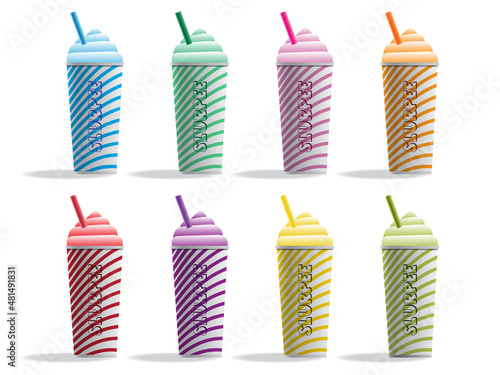 Slurpees  variety of flavors. vector illustration