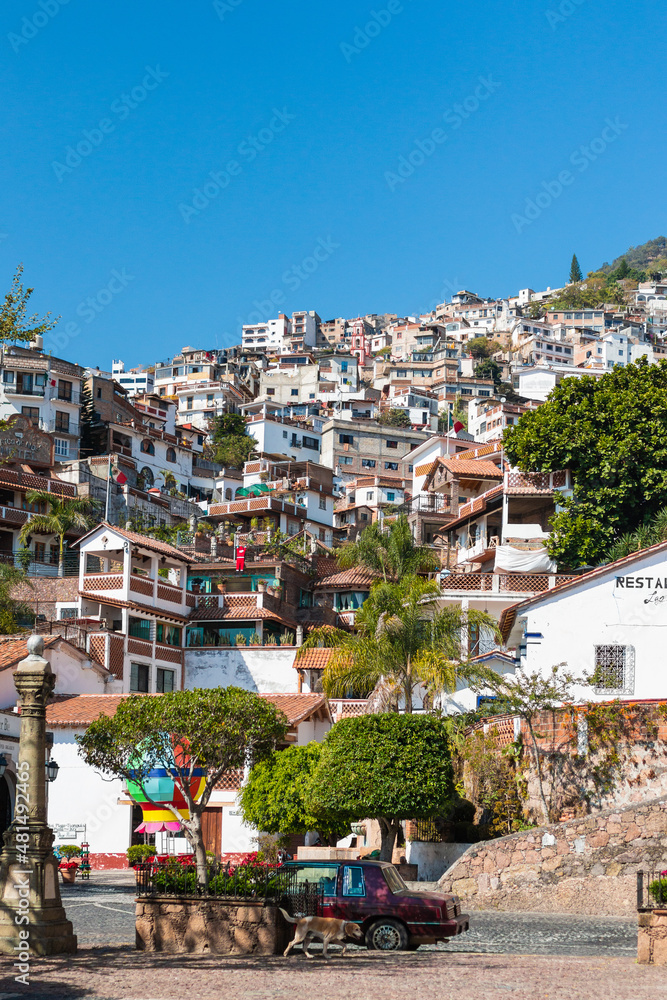 Taxco City, Mexico. The magical town, famous for the production of silver. Colonial houses on the hill.