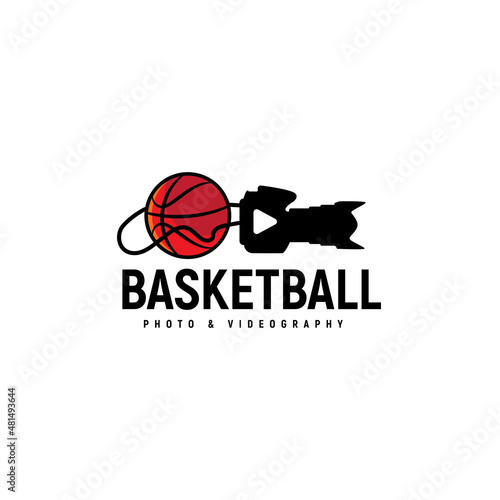 Basketball Sports photography & videography logo template. adventure sports photography and videography logo template