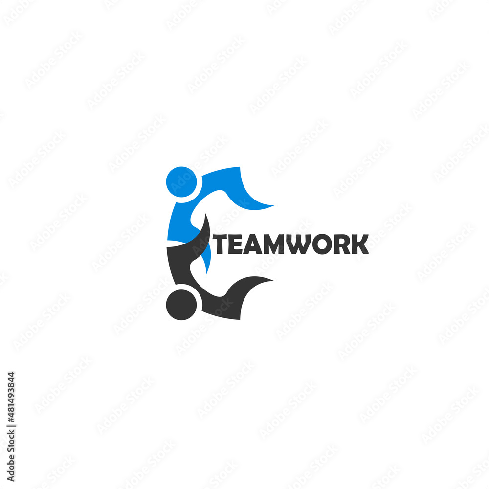 Teamwork concept logo. Team work icon on white Teamwork concept logo. Team work icon on white