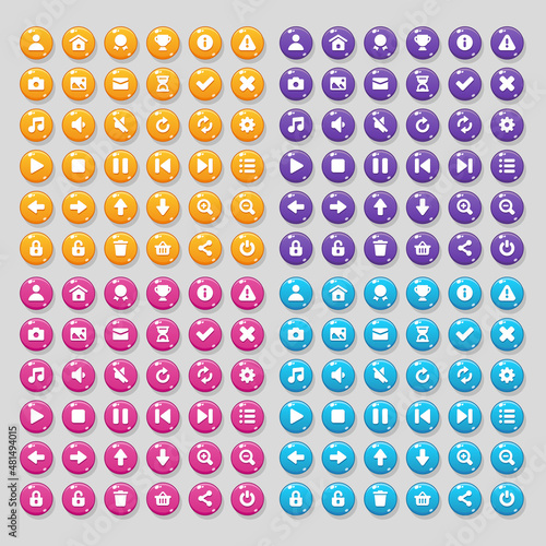 UI design for games and applications. Different interface elements.
