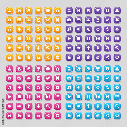 UI design for games and applications. Different interface elements.