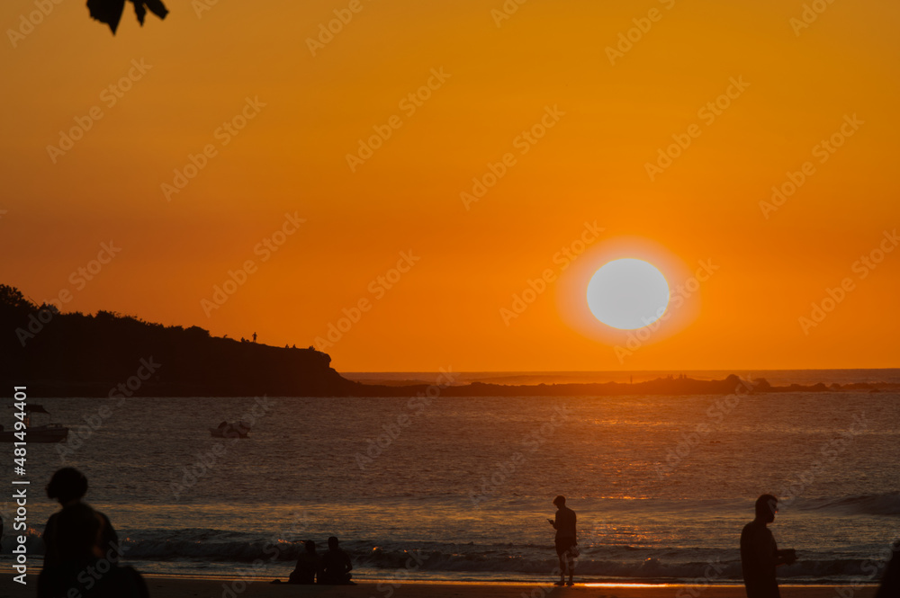 A sunset on the Costa Rican coast of Tamarindo.