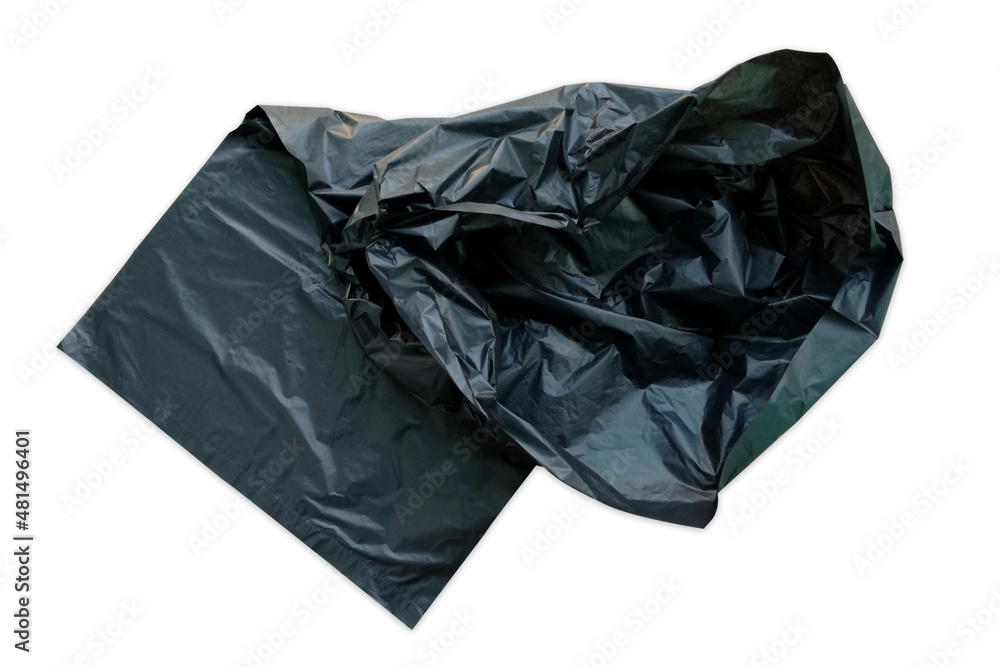 black trash bags on a white background. black trash bags on a white background.