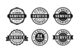 24 Hours service everyday badge design stamp collection