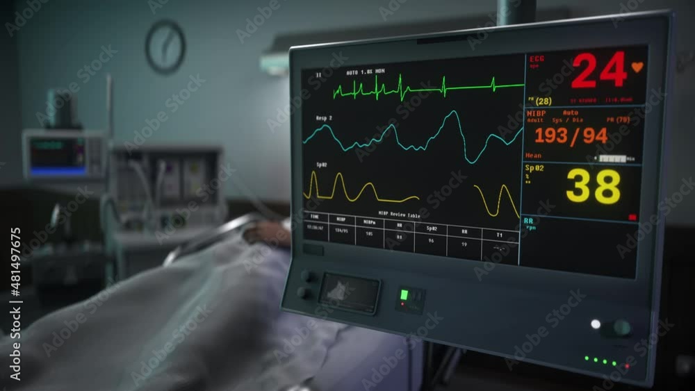 Medical electronic equipment is measuring the vital health signs of a