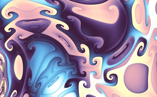 Abstract wavy futuristic ornament. Horizontal background with aspect ratio 16 : 9