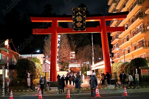 Photography The state of the Donto Festival at Osaki Hachiman Shrine.