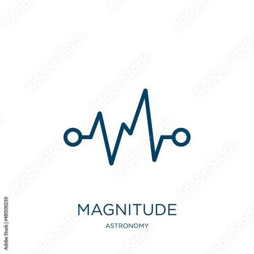 magnitude icon from astronomy collection. Thin linear magnitude, diagram, disaster outline icon isolated on white background. Line vector magnitude sign, symbol for web and mobile