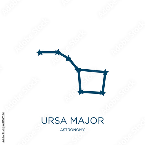 ursa major icon from astronomy collection. Thin linear ursa major, space, planet outline icon isolated on white background. Line vector ursa major sign, symbol for web and mobile