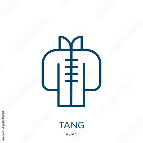 tang icon from asian collection. Thin linear tang, water, equipment outline icon isolated on white background. Line vector tang sign, symbol for web and mobile