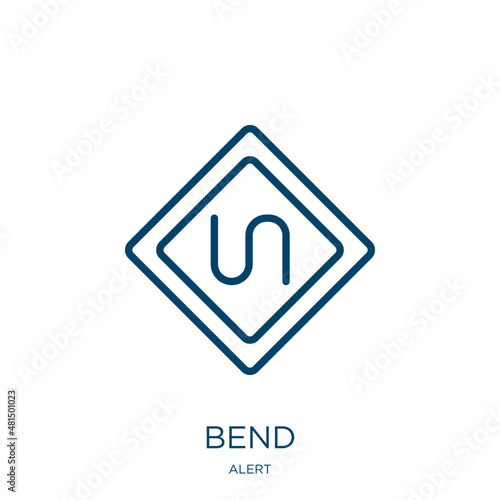 Foto bend icon from alert collection