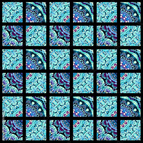 Wallpaper Mural Abstract ornamental decorative pattern of squares. Mosaic art ornamental texture. Torontodigital.ca