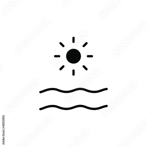 Ocean, Water, River, Sea Solid Icon, Vector, Illustration, Logo Template. Suitable For Many Purposes.