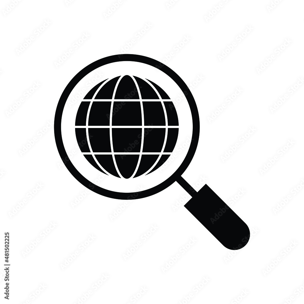 Web or global search icon design isolated on white background Web or global search icon design isolated on white background