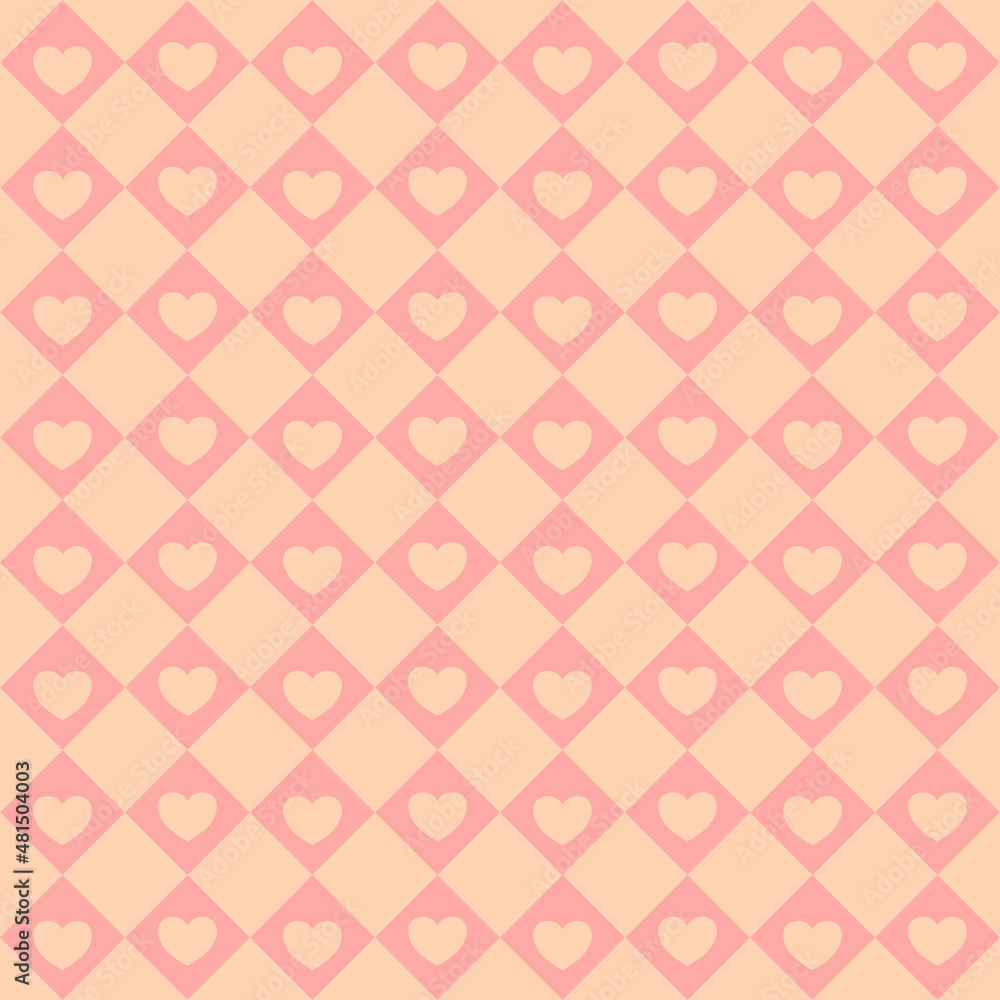 Seamless pattern with hearts,geometric pattern design for decorating, wrapping paper, wallpaper, fabric, tablecloth, clothing, carpet, tile, textile,card,packaging ,backdrop and etc.Vector illustrati. Seamless pattern with hearts,geometric pattern design for decorating, wrapping paper, wallpaper, fabric, tablecloth, clothing, carpet, tile, textile,card,packaging ,backdrop and etc.Vector illustrati.